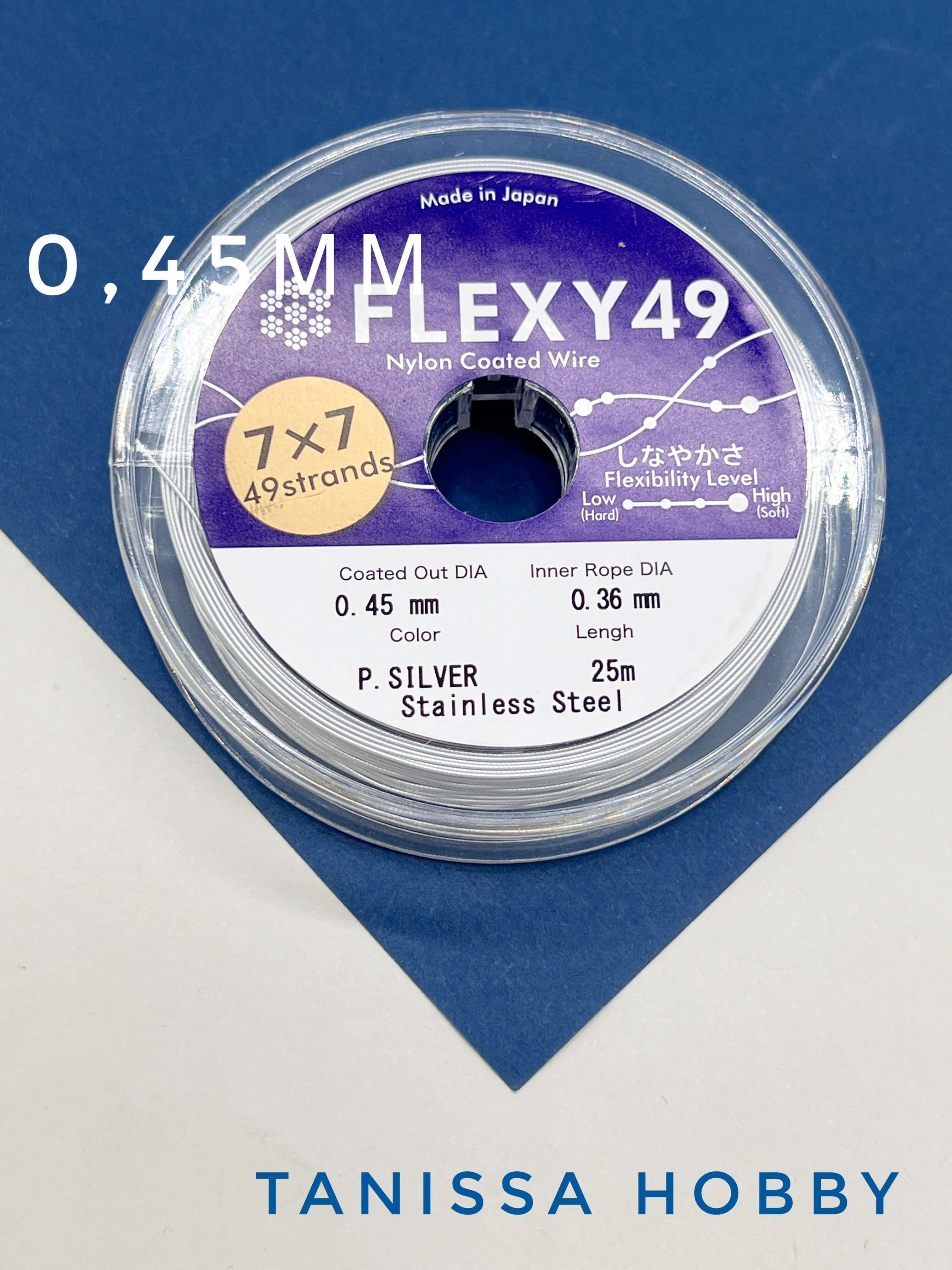 Ювелирный тросик (ланка) FLEXY49 серебро 0,45, 1 метр, Тр07