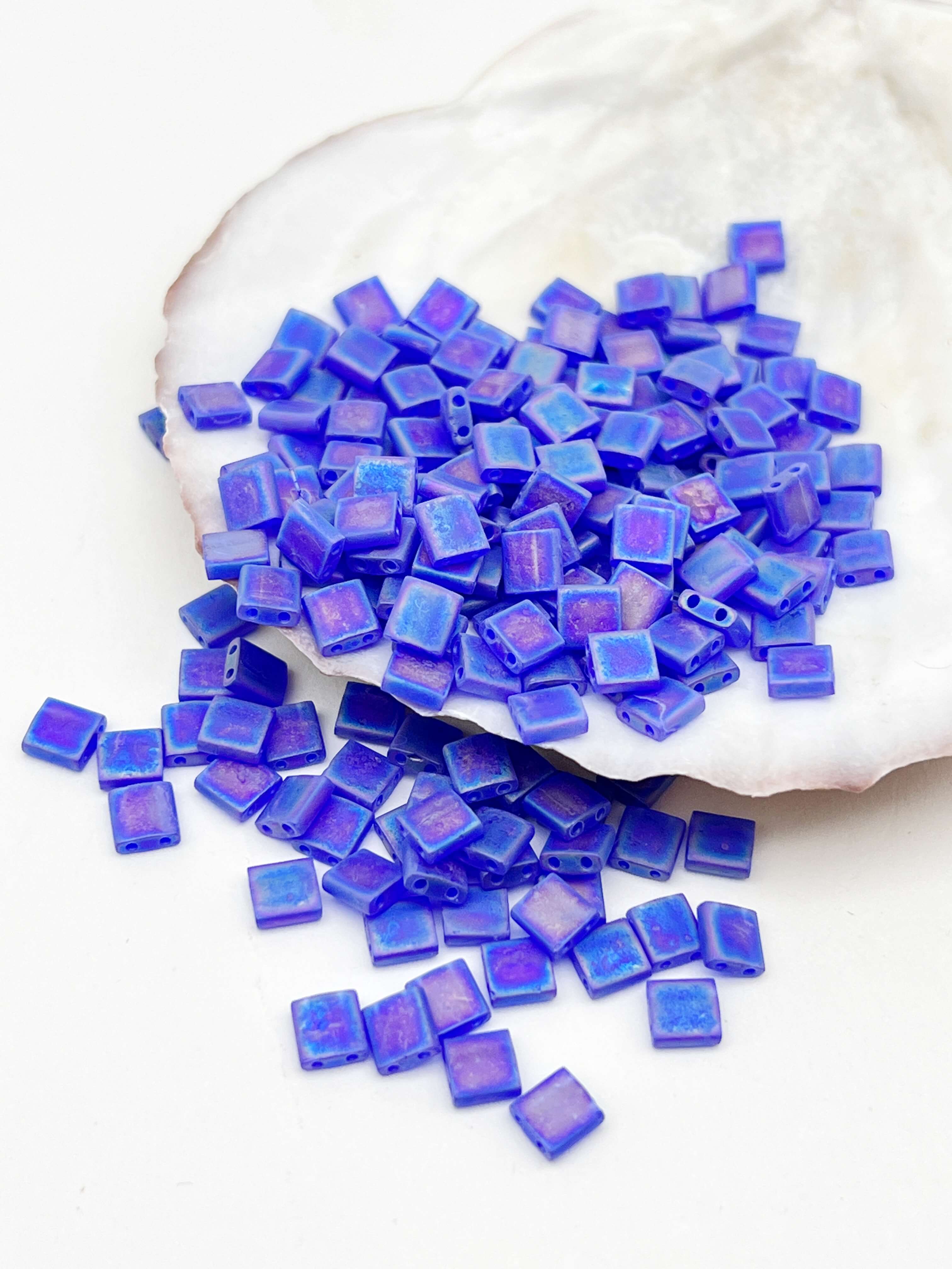 Бисер MIYUKI TILA beads, TL151FR, 5гр, синий матовый кобальт АВ. МЮ118