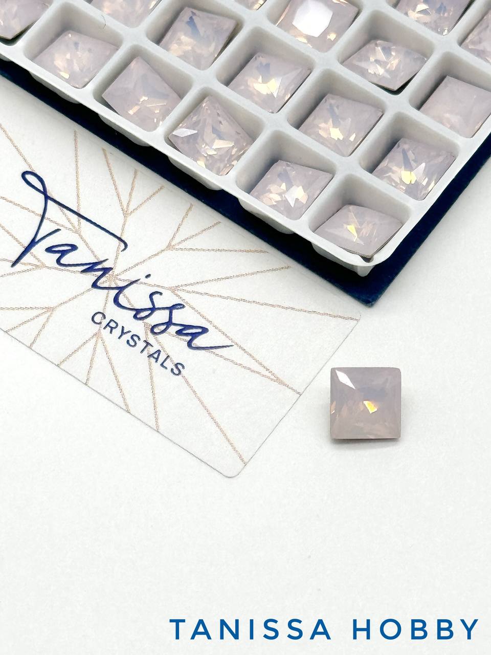Кристалл квадрат Square, Rose Water Opal, 6мм, Tanissa Crystals, СТ325