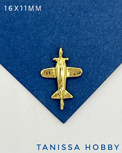 Коннектор самолет, позолота, С220